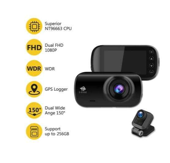Z3D GPS Dual Dash Cam Schermo da 2,7" 1920x1080P anteriore e posteriore