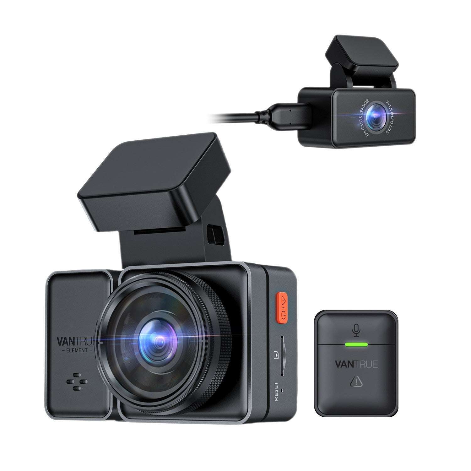 Vantrue Element 2 - E2 1944P doppia dash cam con controllo vocale | Wi-Fi | GPS