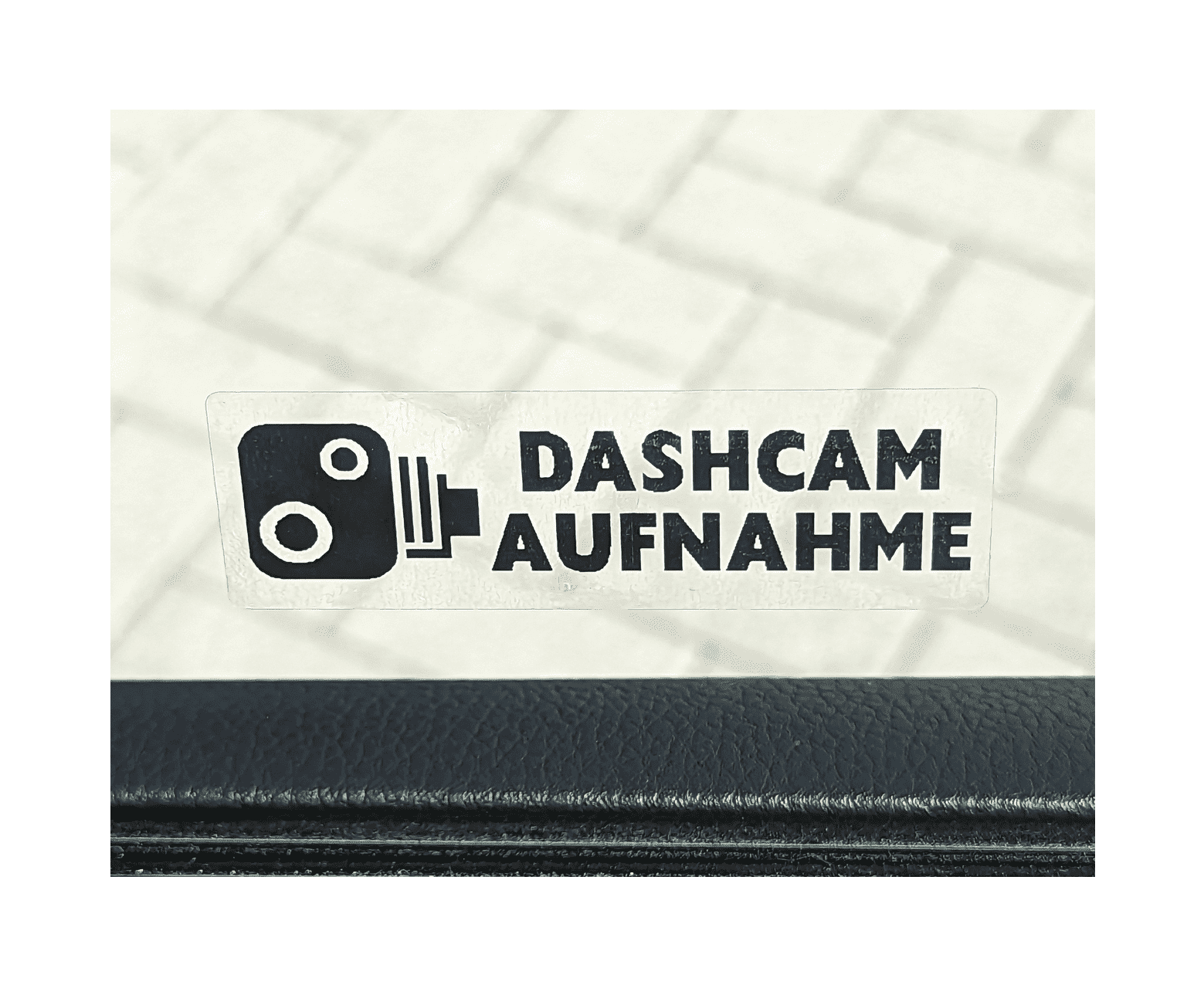 Adesivo per auto dashcam che registra nero - 76x25mm - interno del finestrino