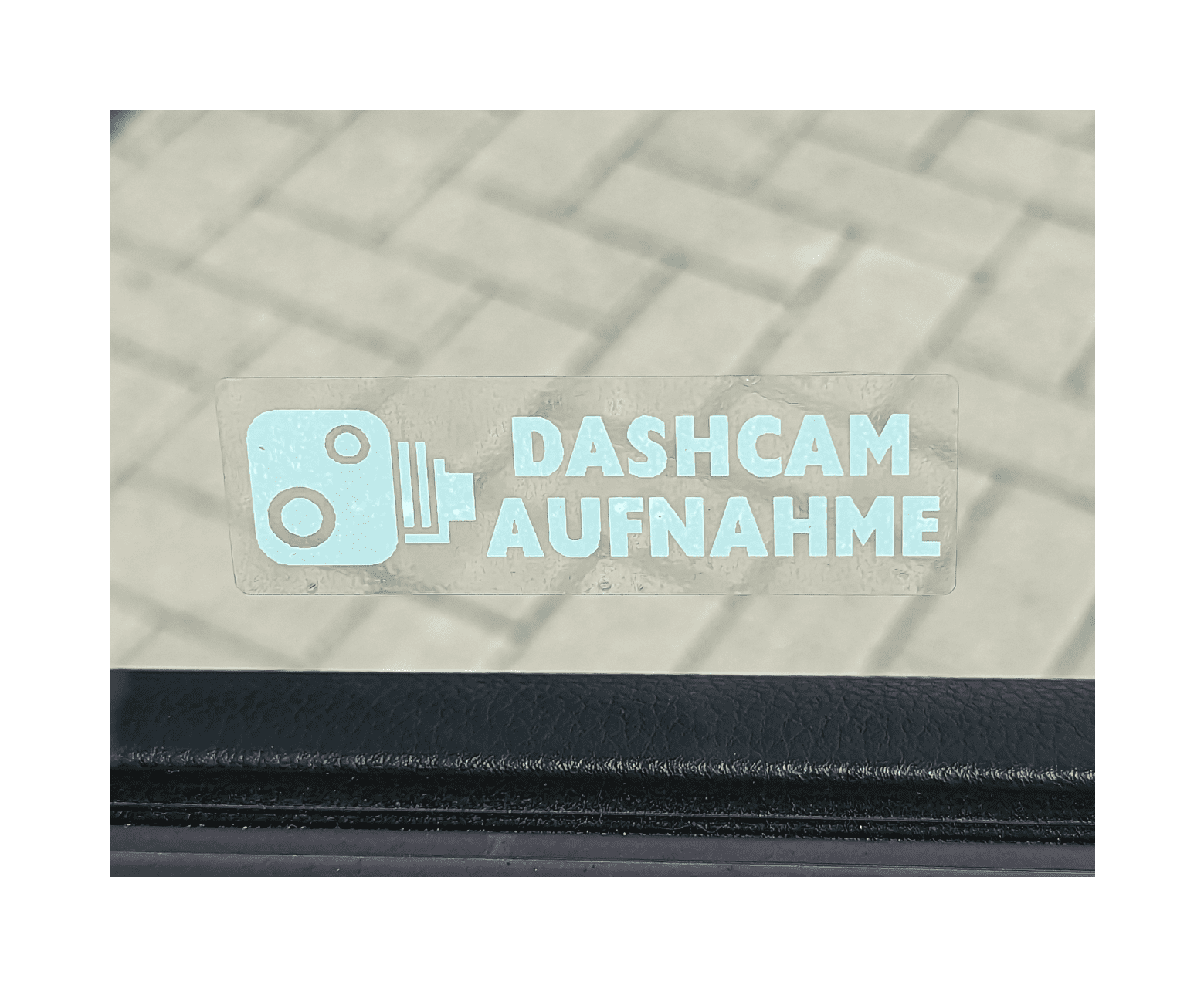 Autosticker Dashcam Aufnahme weiß - 76x25mm - Fensterinnenseite