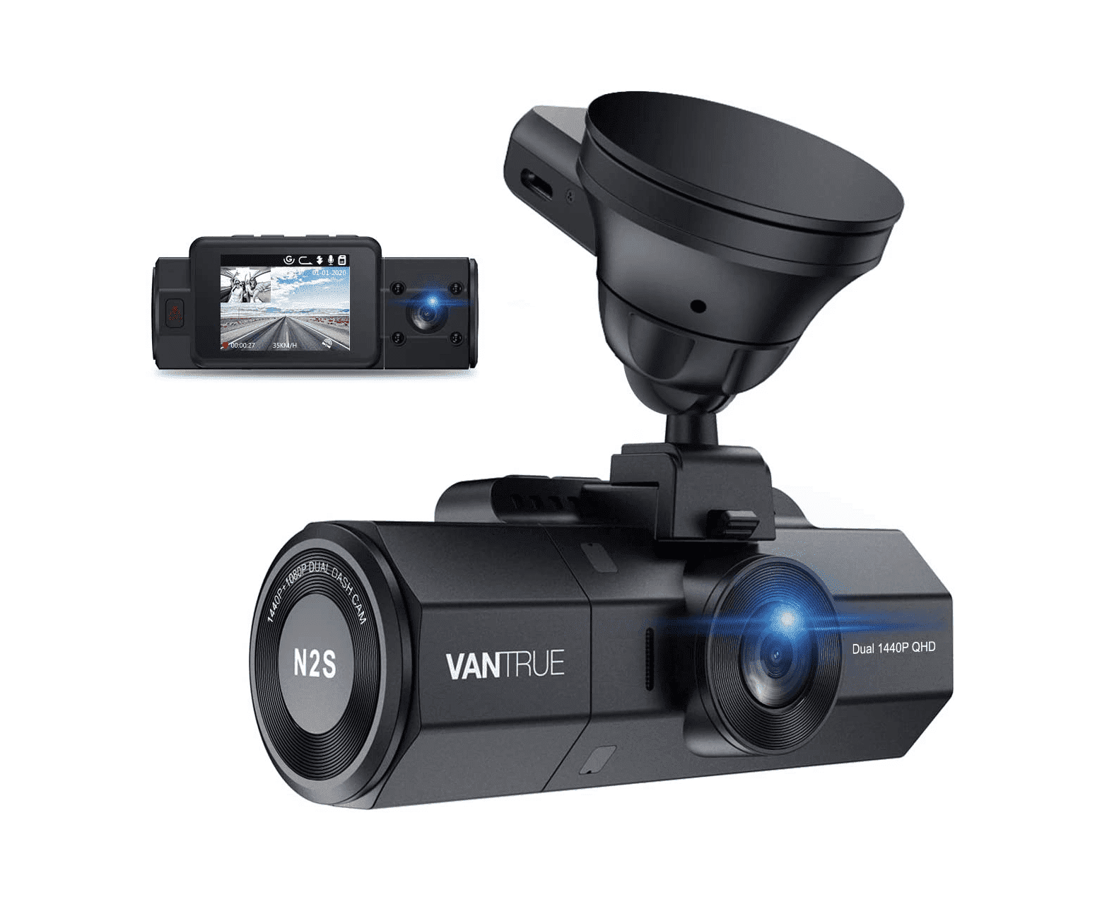 Vantrue N2S doppia dash cam 1440p con GPS incluso