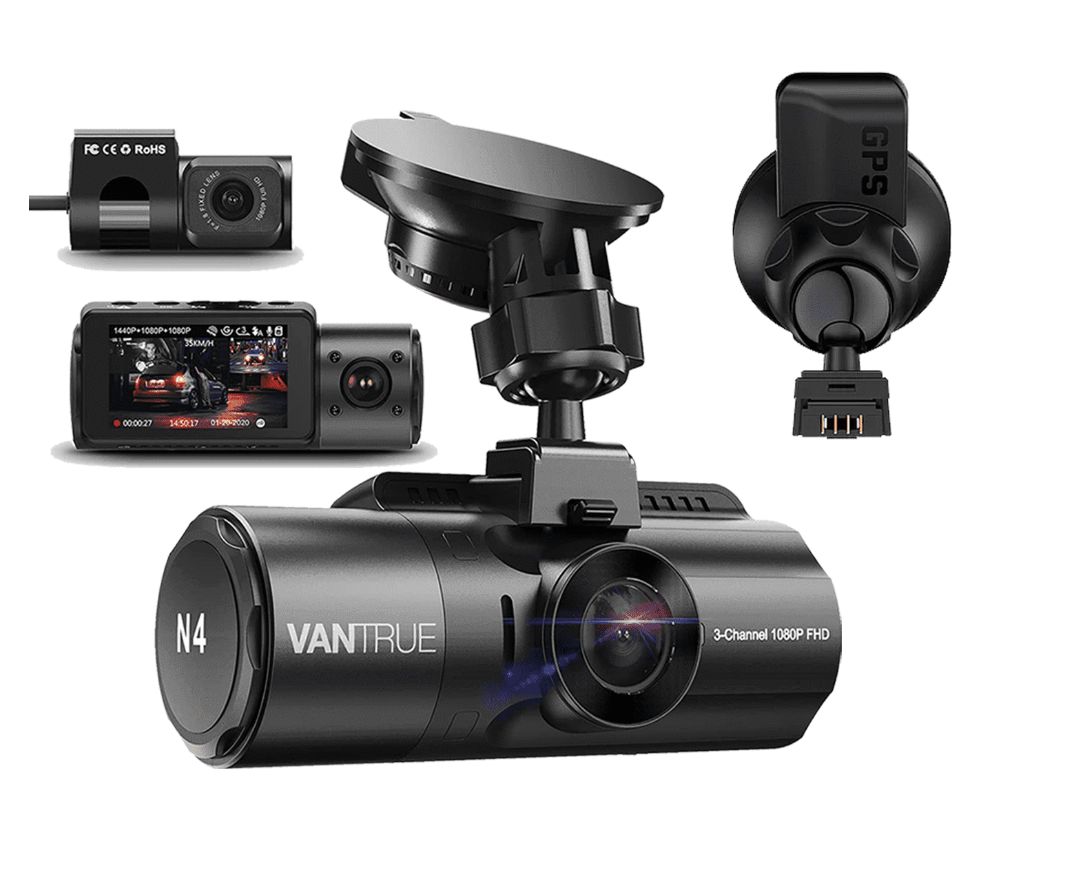 Dashcam Vantrue N4 a 3 canali 1440p | con pacchetto GPS