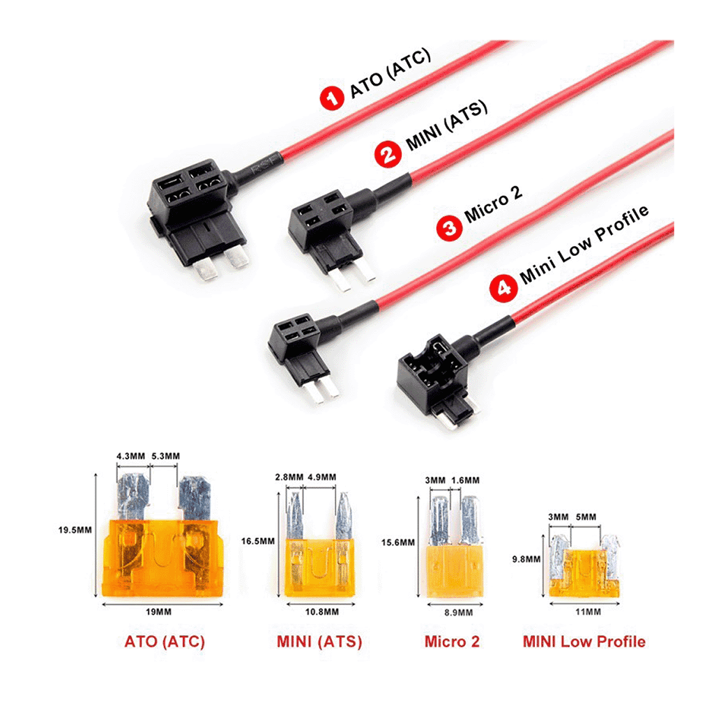 VIOFO Set mit 4 verschiedenen Sicherungsaufsätzen für das Hardwire Kit