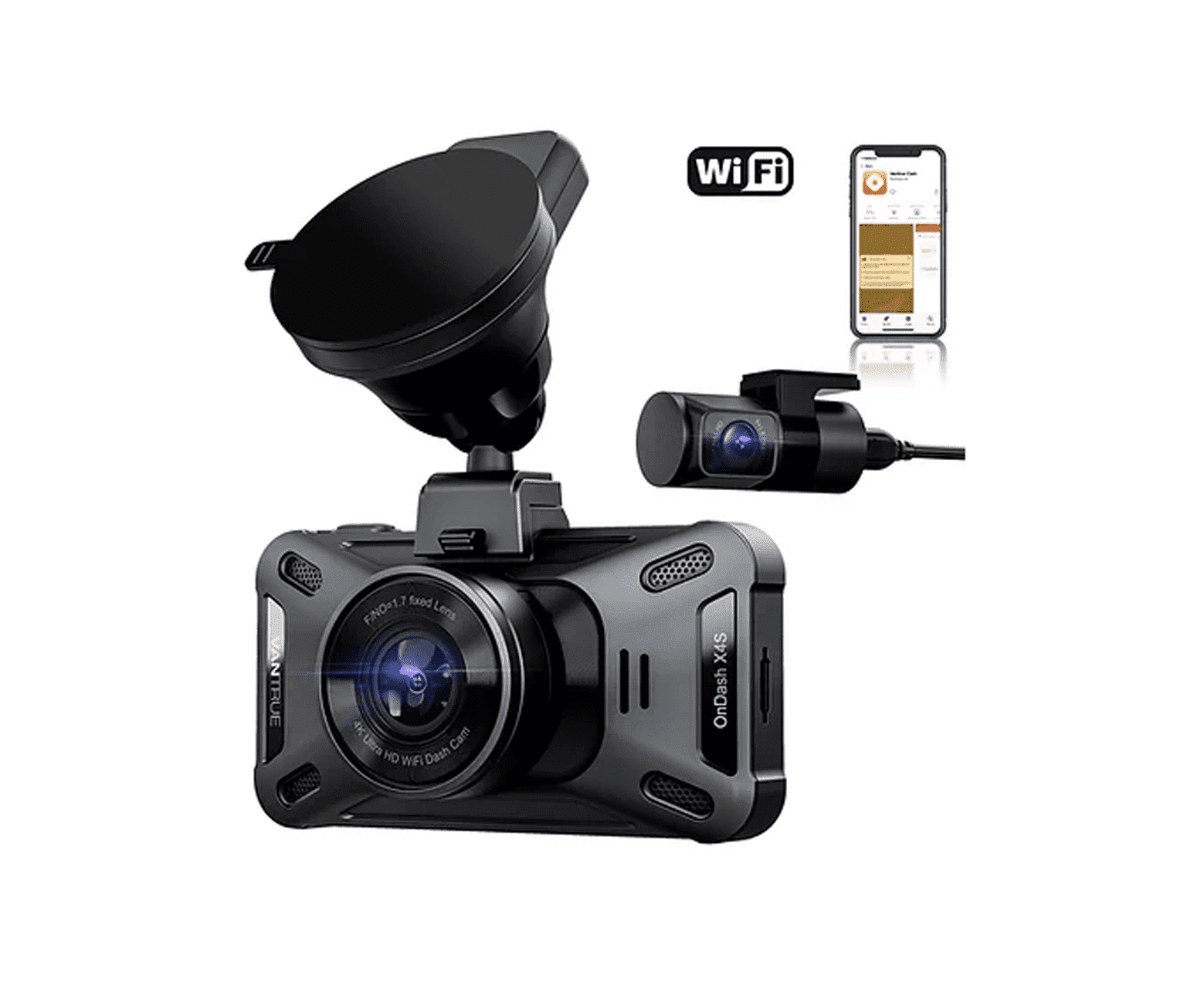 Caméra de tableau de bord WIFI Vantrue X4S 2160P | avec accessoires