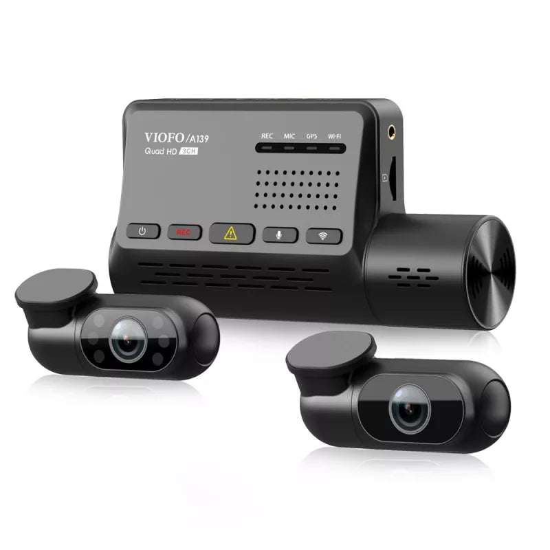 Dashcam Full HD 1080p, Caméra Avant et Caméra Intérieure avec Micro +  Caméra de Recul pour Voiture - Français