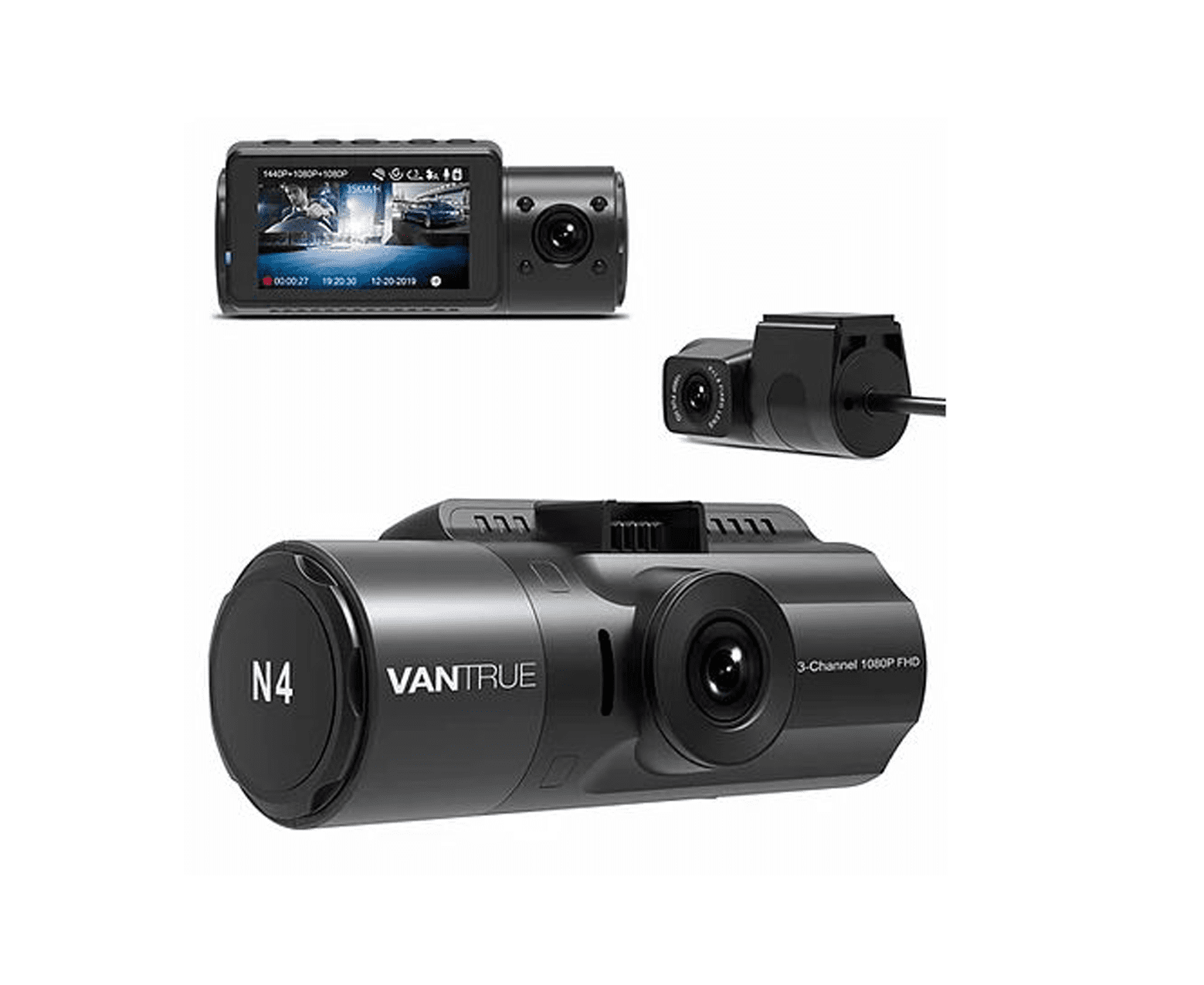 Dashcam Vantrue N4 a 3 canali 1440p | con GPS e kit cablaggio - Pacchetto