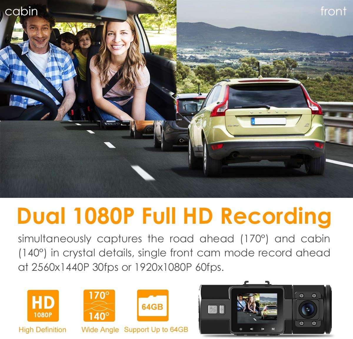 Caméra embarquée Vantrue N2 Pro double 1080p