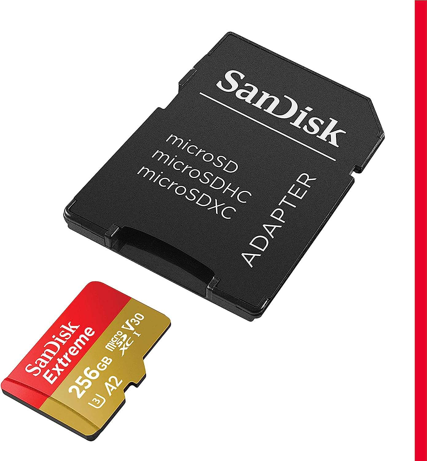 SanDisk Extreme microSDXC 256 GB SD Kart + Adaptör