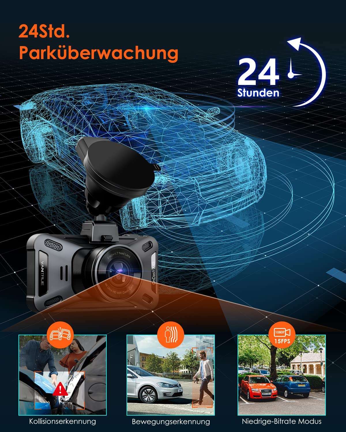 Kamera samochodowa Vantrue X4S WIFI 2160P | z akcesoriami