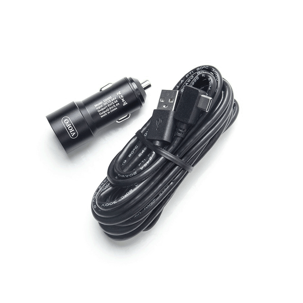 Cable y cargador de coche dual VIOFO D5000 tipo C para A229 / T130 / A139 / A139 PRO