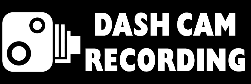 Naklejka samochodowa Dash Cam Recording biała - 76x25mm - wewnątrz okna