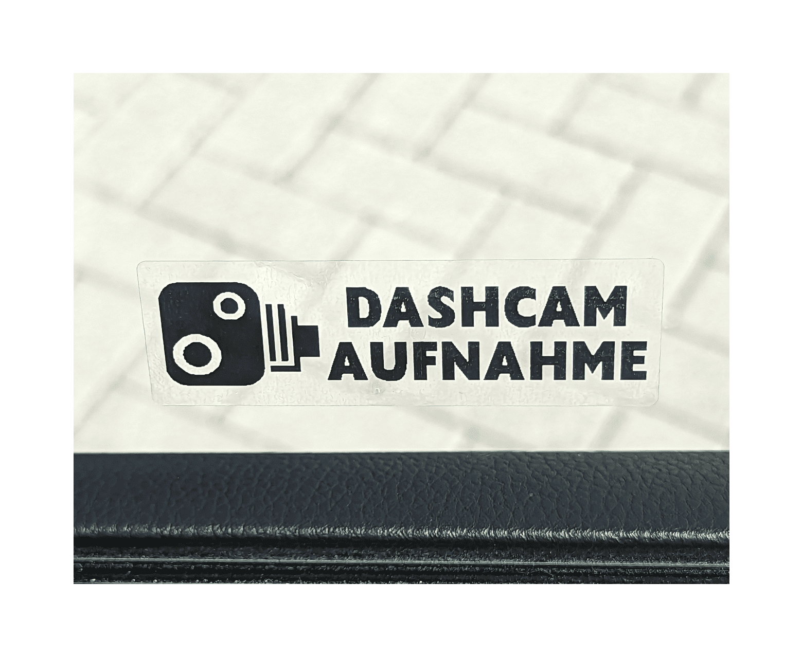 Car sticker dashcam recording black - 76x25mm - window inside 