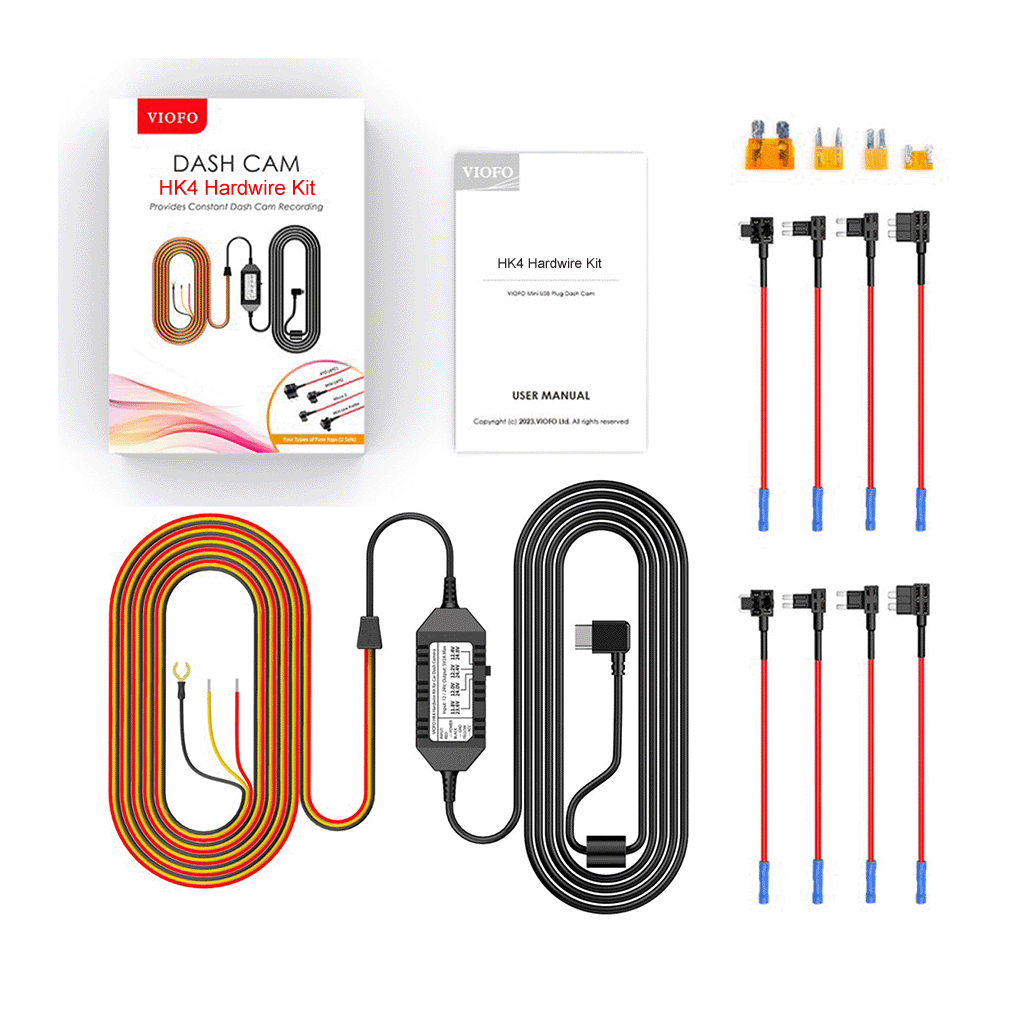 Kit de câblage VIOFO (HK4) pour A119 MINI /2| A229 /DUO/PLUS/PRO | T130 | WM1 (port USB-C à 90°)