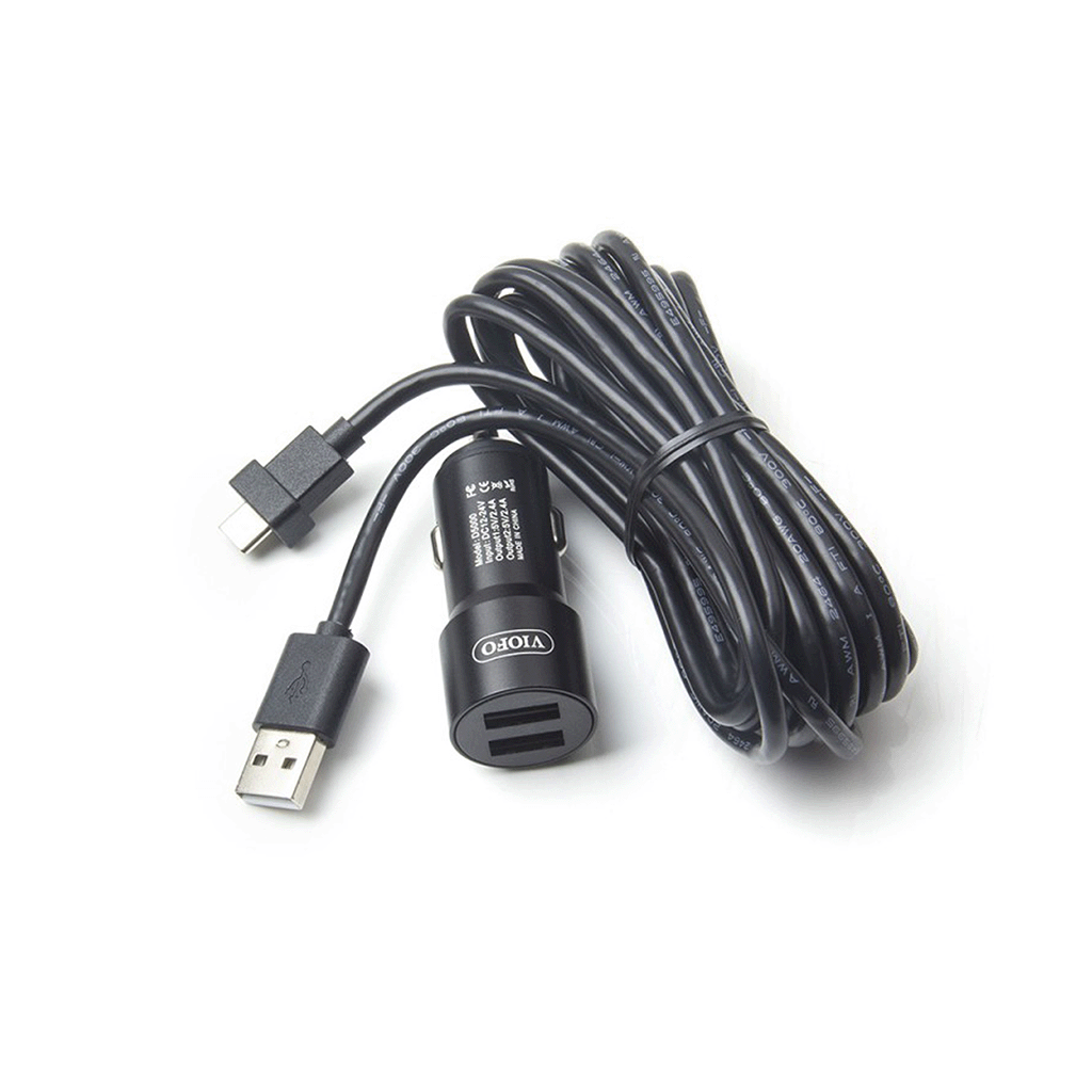 VIOFO Dual Kfz-Ladegerät D5000 und Kabel (gerader USB-C Anschluss)