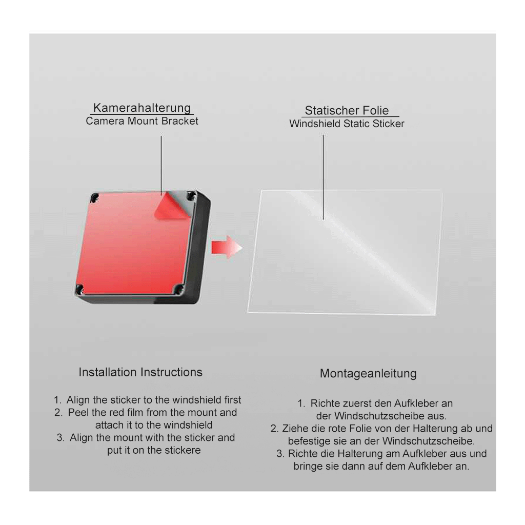 VIOFO 2x Adhesivo estático para parabrisas / Adhesivo estático