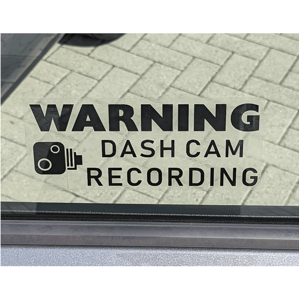 Adhesivo para coche ADVERTENCIA Dashcam Recording blanco - 203x85mm 