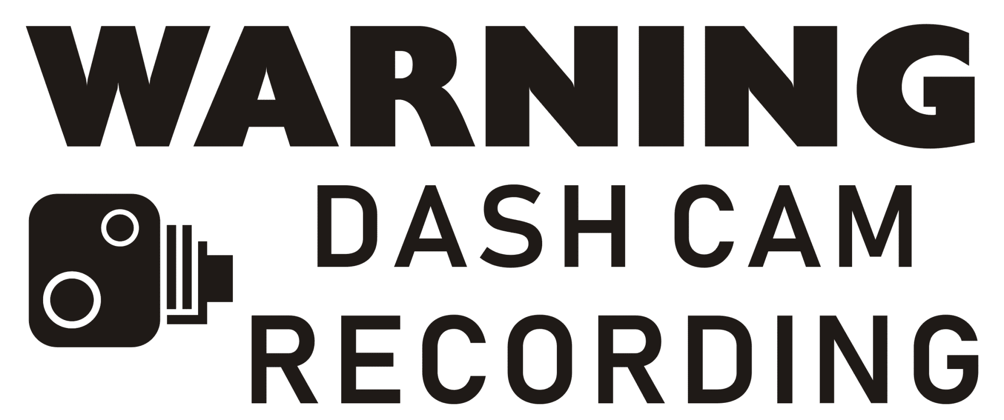 Autocollant voiture Dash Cam Recording noir - 203x85mm - vitre intérieure