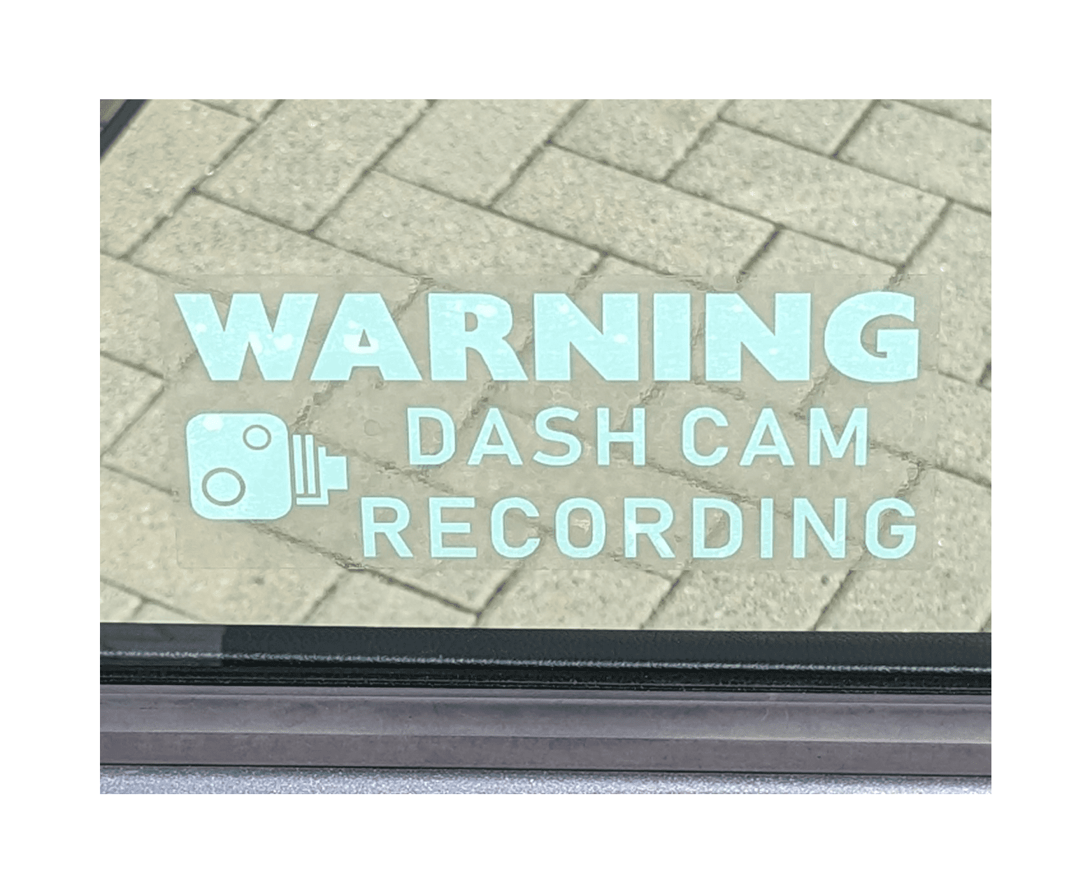 Naklejka samochodowa Dash Cam Recording biała - 203x85mm - wewnątrz okna