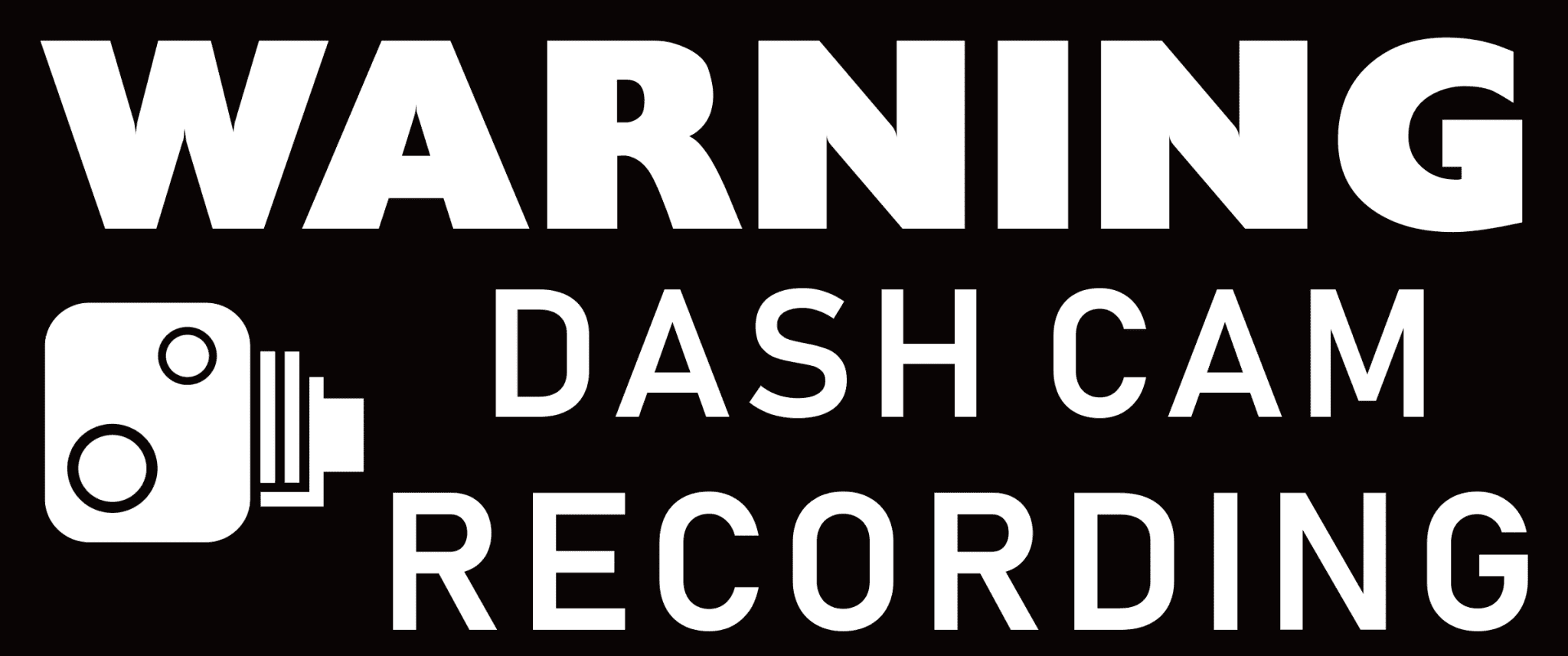 Naklejka samochodowa Dash Cam Recording biała - 203x85mm - wewnątrz okna