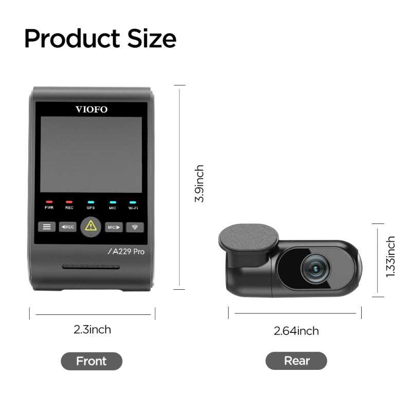 VIOFO A229 Pro 2ch 2160p Dashcam (Verfügbar ab dem 01.Dezember.23)