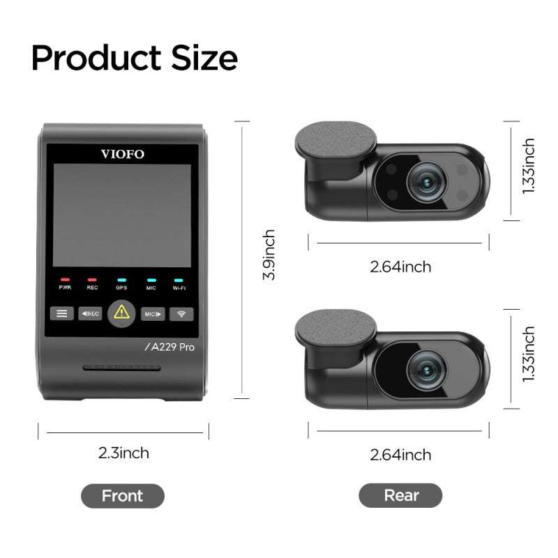 VIOFO A229 Pro 3 kanal 2160p Araç Kamerası