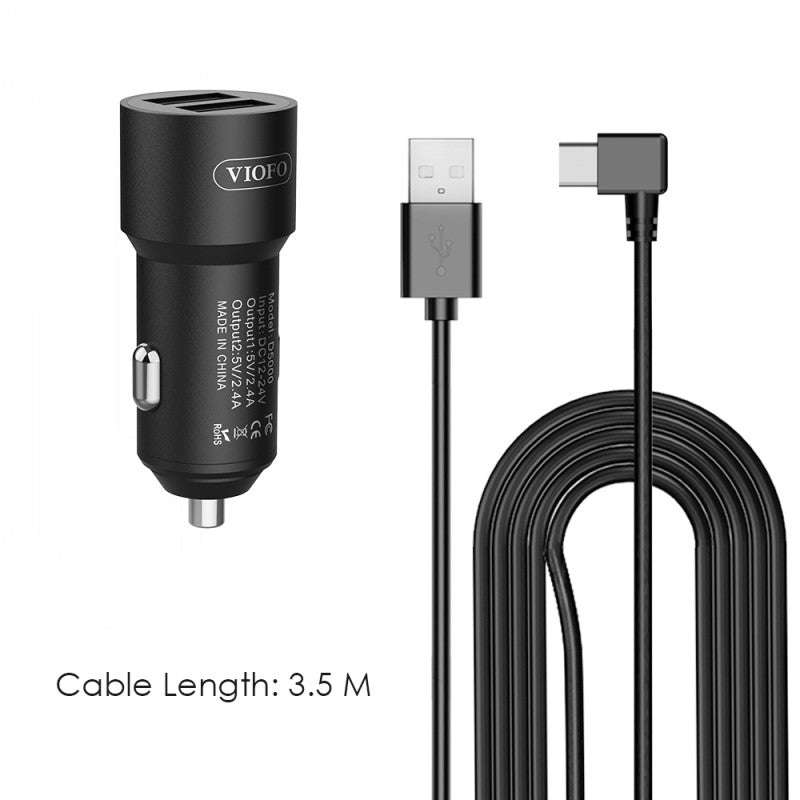 VIOFO Dual Car Charger and Cable D5000 Type-C for A229 / T130